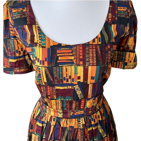 ModCloth Large Dress Cotton Retro 50s Swing Library Book Lover Gift RARE Pinup - Picture 4 of 16
